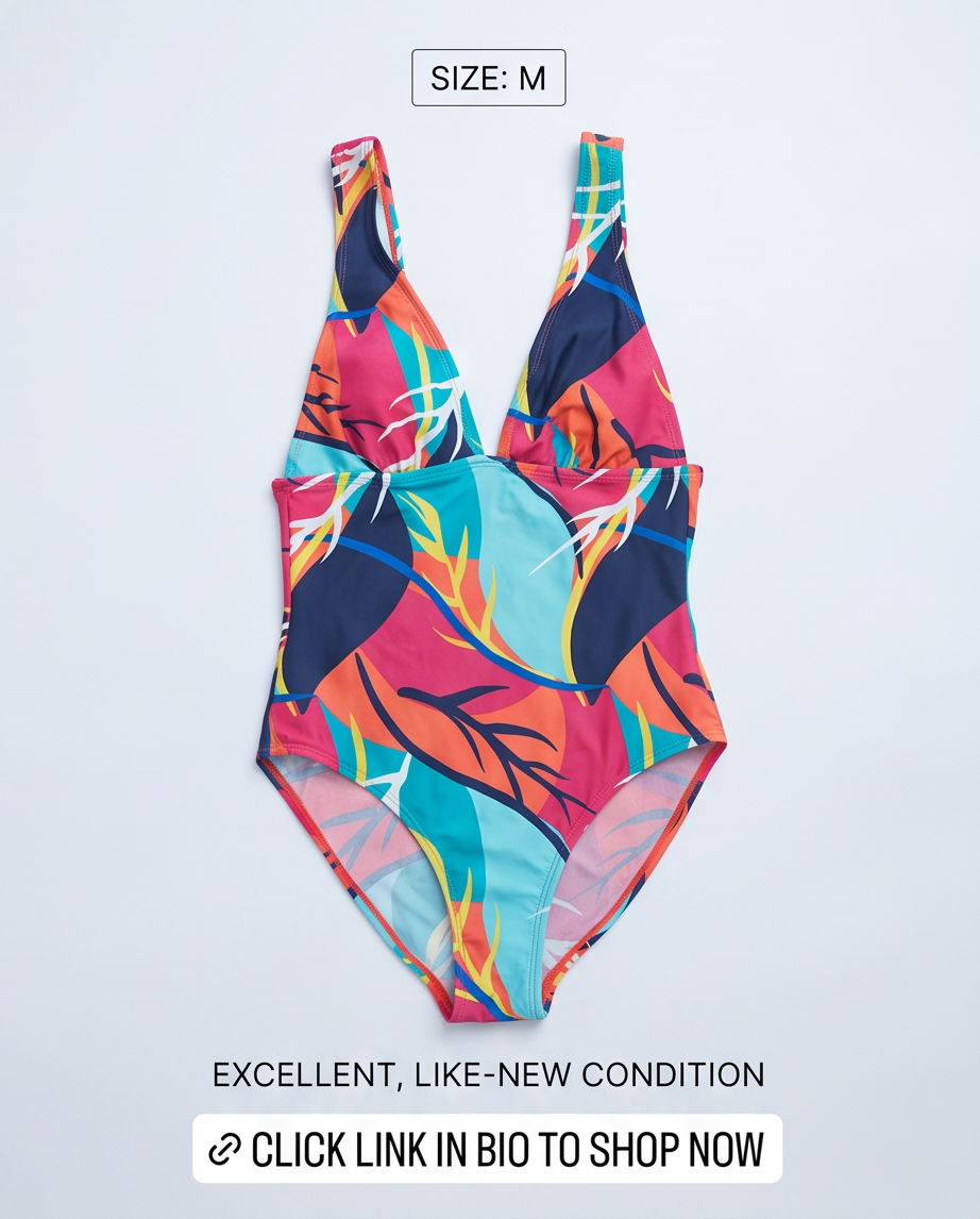 Maillot de bain aux motifs colorés — très bon état — taille M