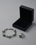 Parure Bracelet & Bague Tête de Mort — Neufs — Acier Inoxydable