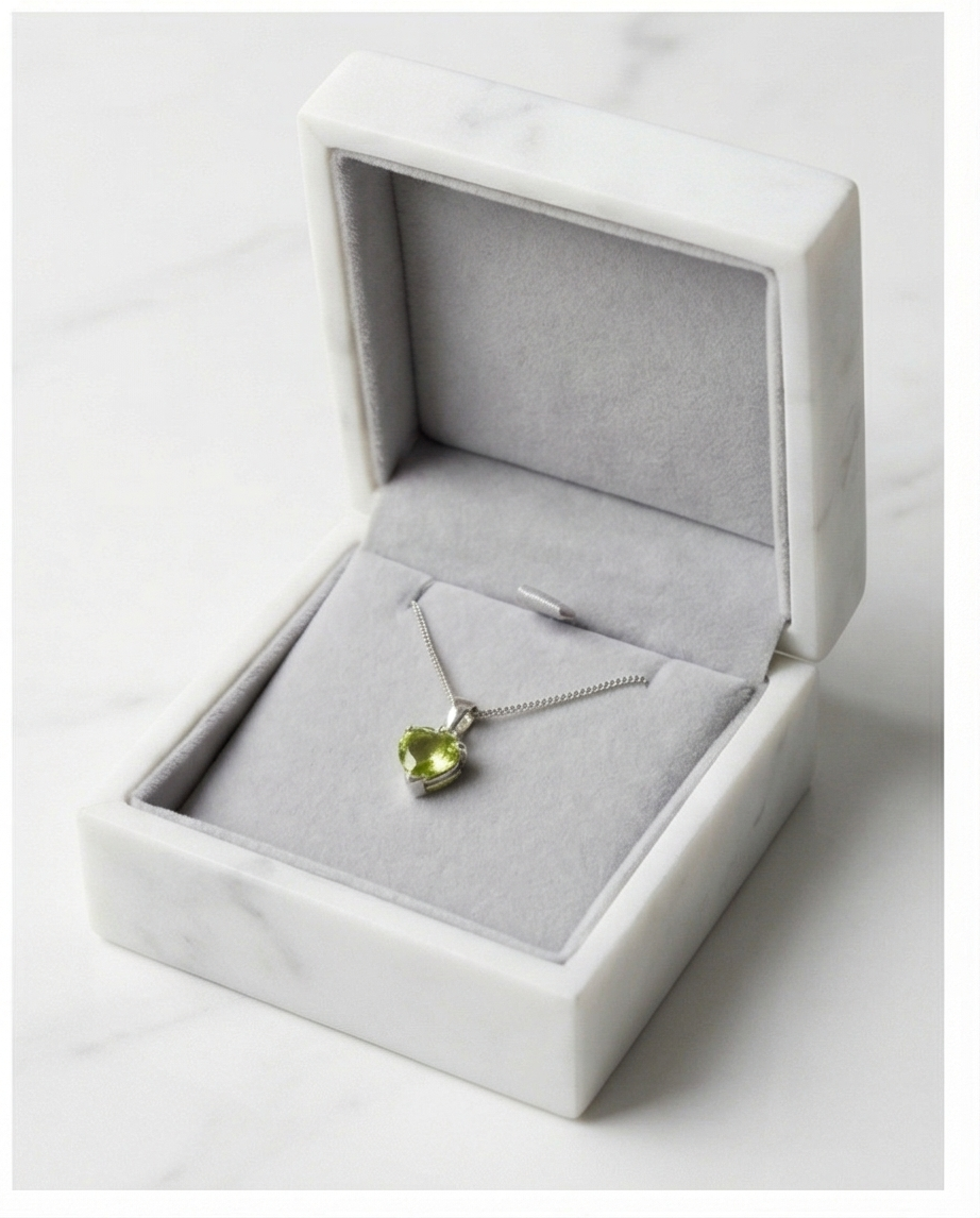 Collier Argent & Péridot Véritable — Très Peu Porté