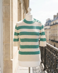 Pull Lin 100% Comptoir des Cotonniers — Rayures Vertes — Taille S/M