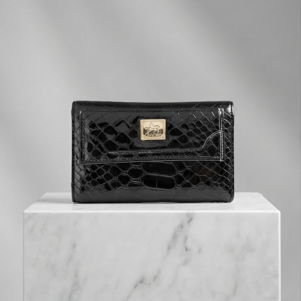 Portefeuille Cavalinho — Cuir Verni Noir — Parfait État