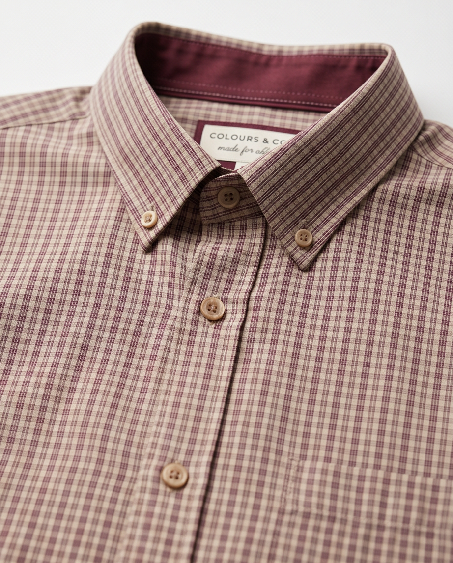 Chemise Colours & Sons À Carreaux Merlot — Coton — Neuve — Taille M