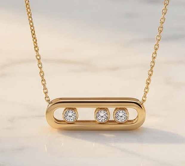 Collier Messika MOVE — Or Jaune 18 Carats & Diamants — Grand Modèle