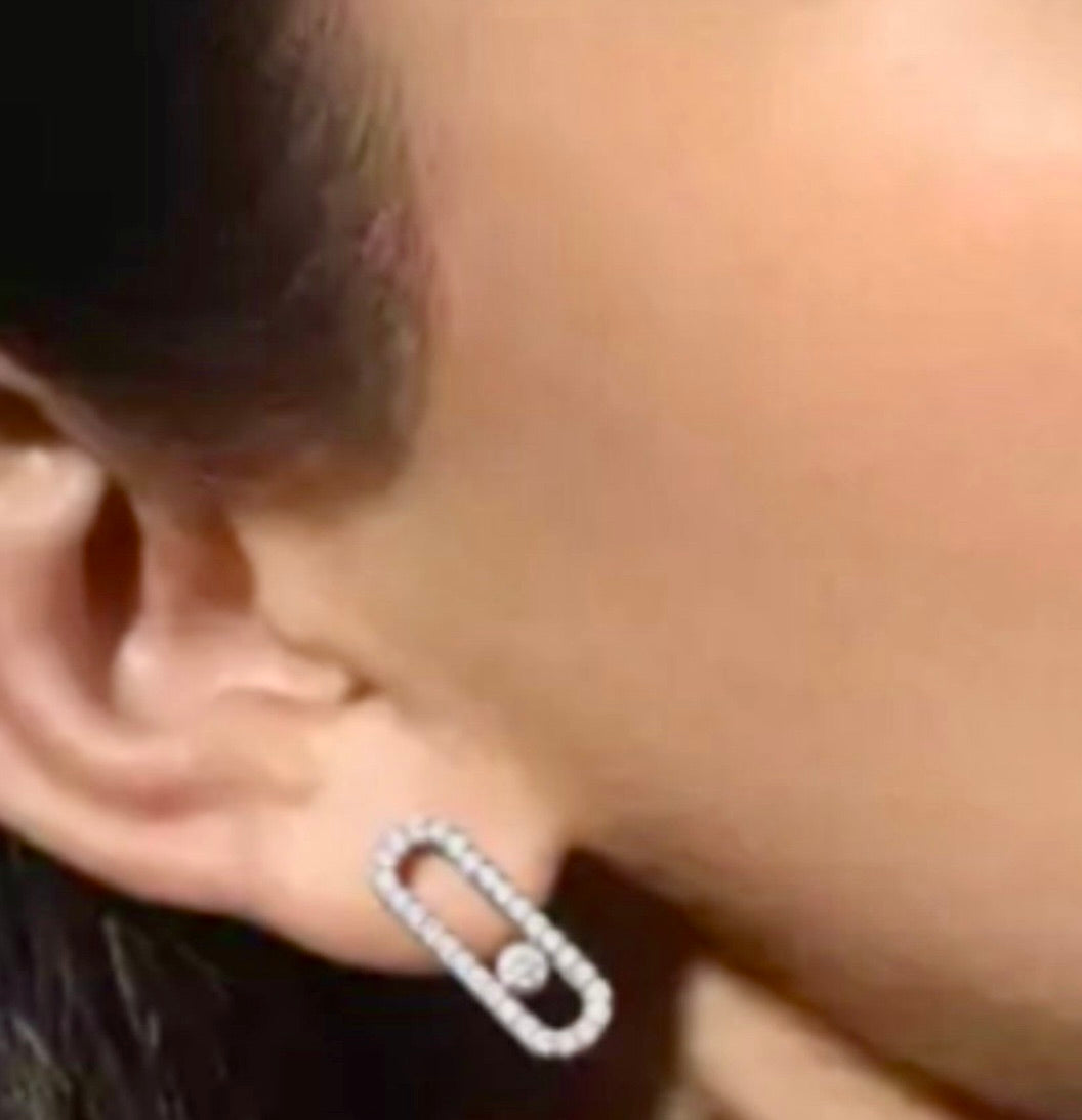 Boucles d'Oreilles Messika Move Uno — Or Blanc 18 Carats & Diamants