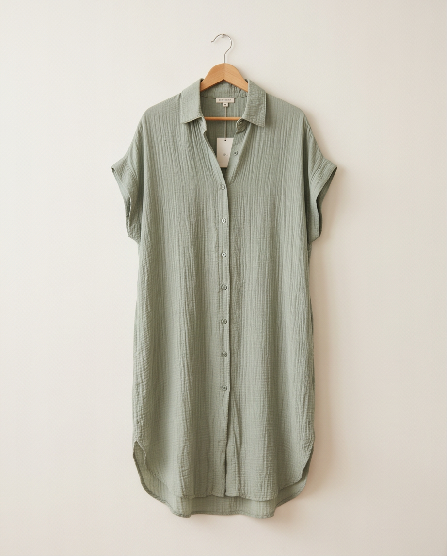 Robe Tencel Kaki Clair — Neuve — Taille M