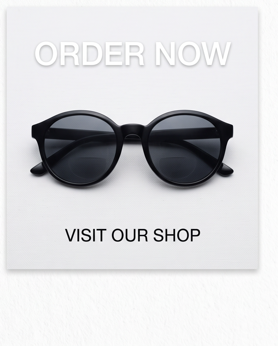 Lunettes de soleil avec double foyer correcteur pour la lecture noires — neuves