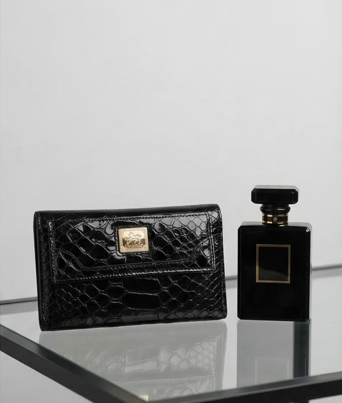 Portefeuille Cavalinho — Cuir Verni Noir — Parfait État