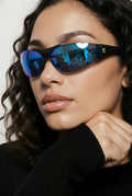 Lunettes de Soleil Sportives — Verres Bleus — Neuves