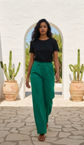 Pantalon Grace & Mila vert - neuf - taille M & S
