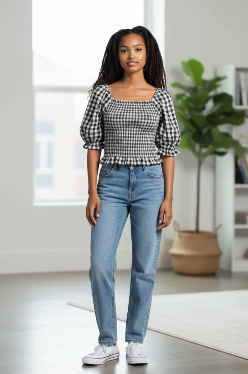 edc blouse carreaux - neuve- S et XS