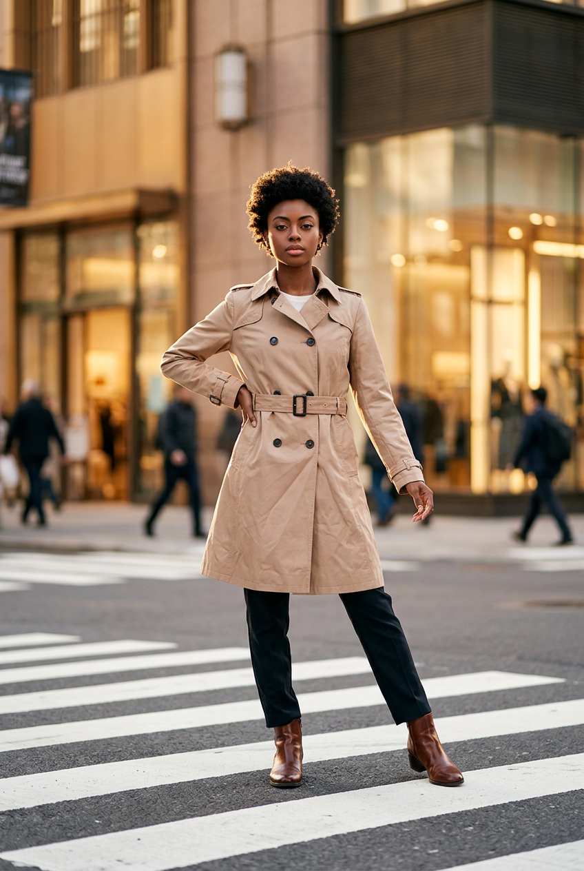 Trench-coat JJ BENSON Beige Classique — Très Bon État — Taille 44