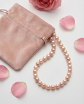 Collier de Perles Roses Authentiques — Neuf — 46 cm