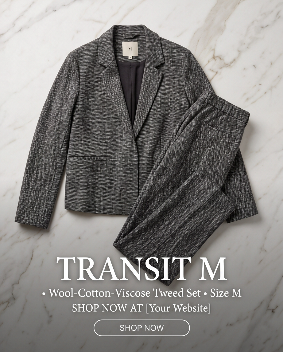 Transit Ensemble Veste & Pantalon Gris — Neuf — Taille M