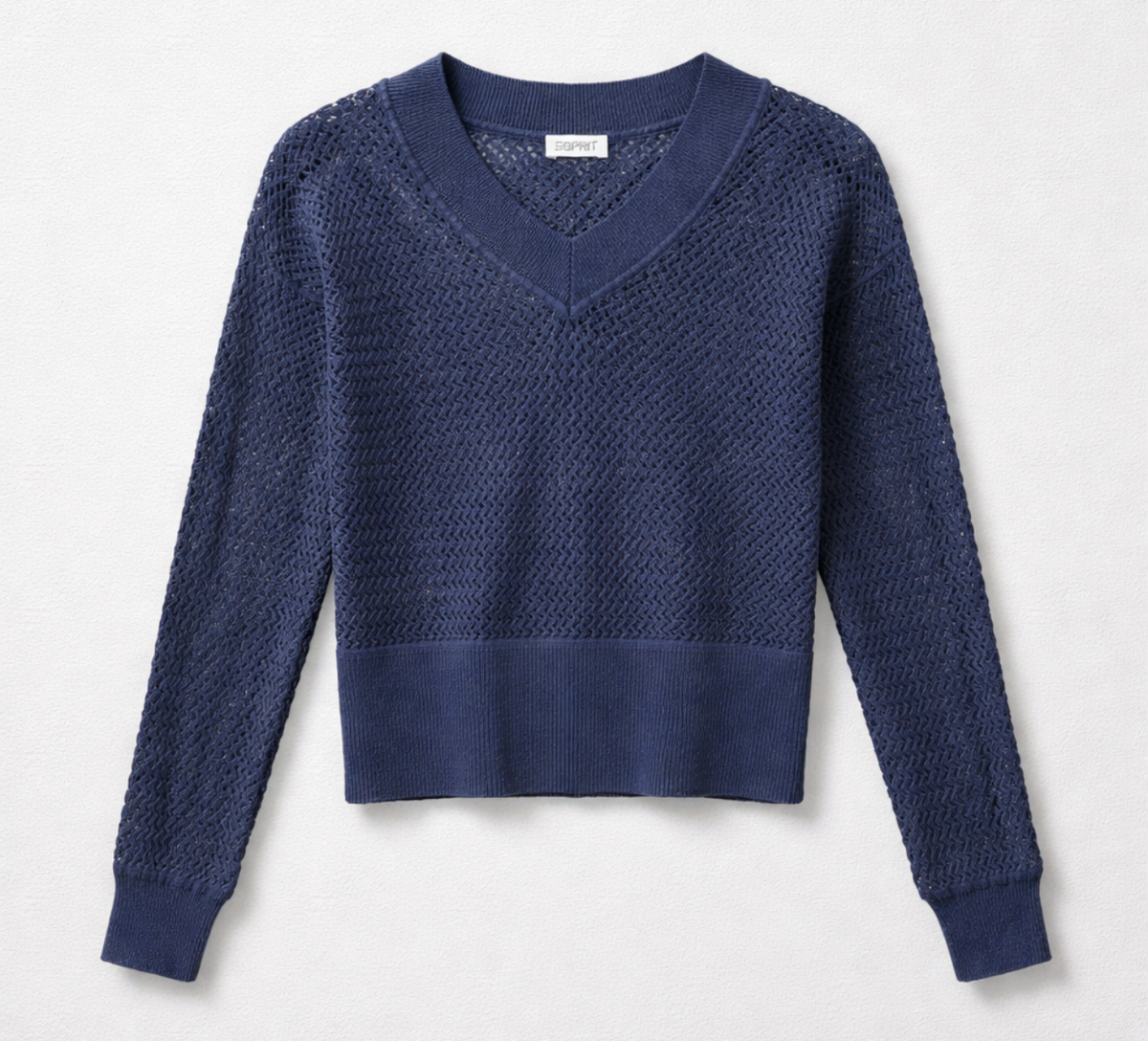 Pull Esprit bleu marine, ajouré - très bon état - taille M