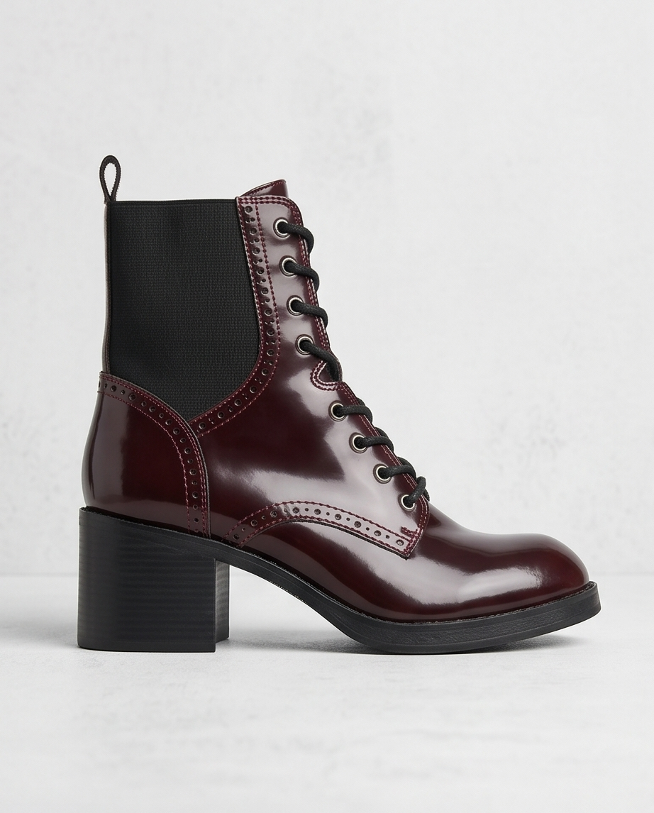 Bottines Catwalk Vernis Bordeaux — Neuves — Pointure 39