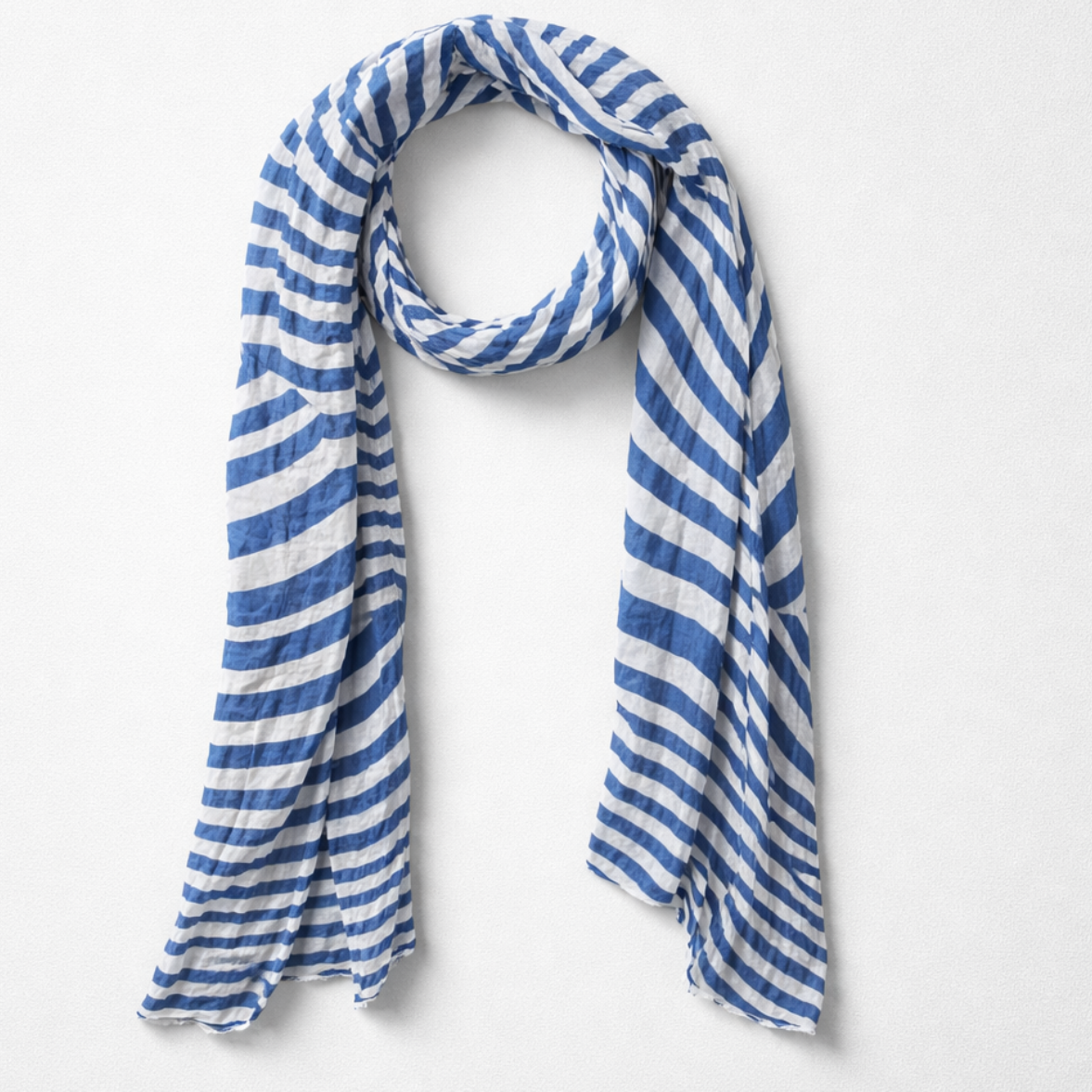 Écharpe Esprit — Rayures Bleues & Blanches — Neuve