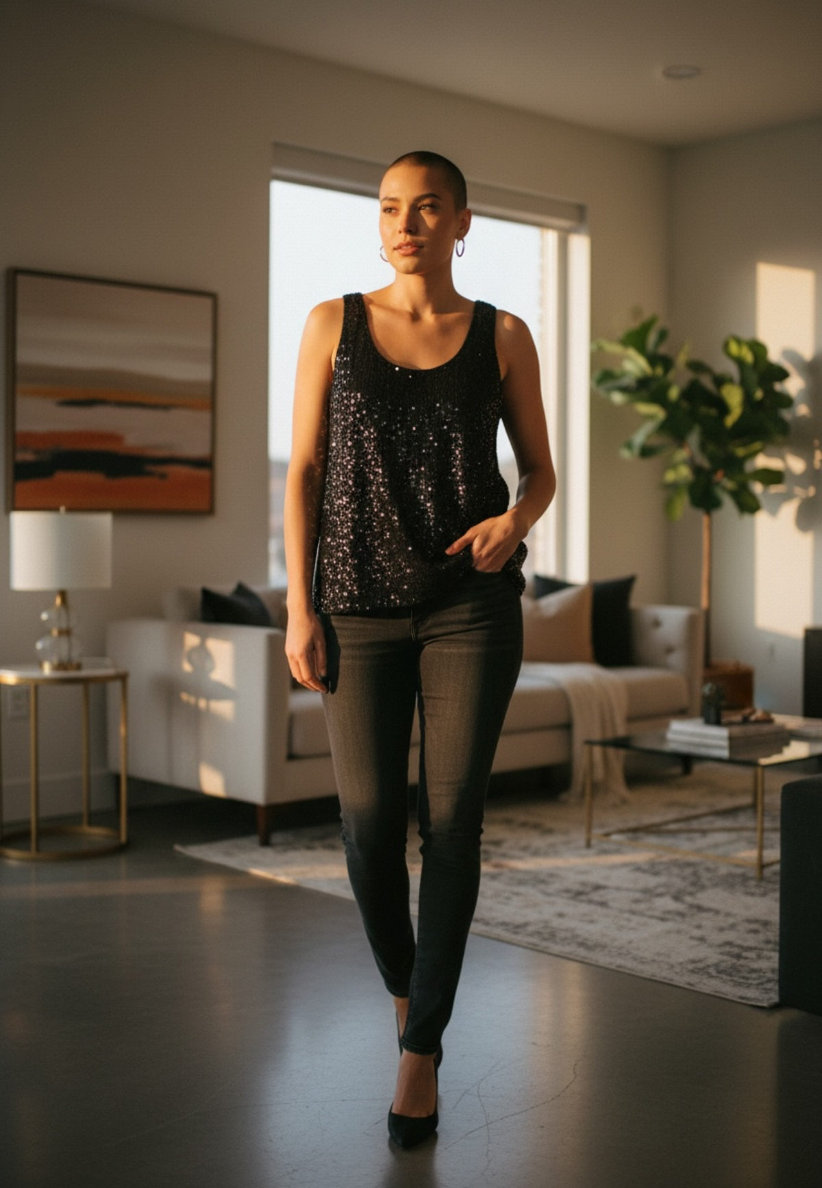 Grace & Mila Top à Paillettes Noir - neuf - M / XS