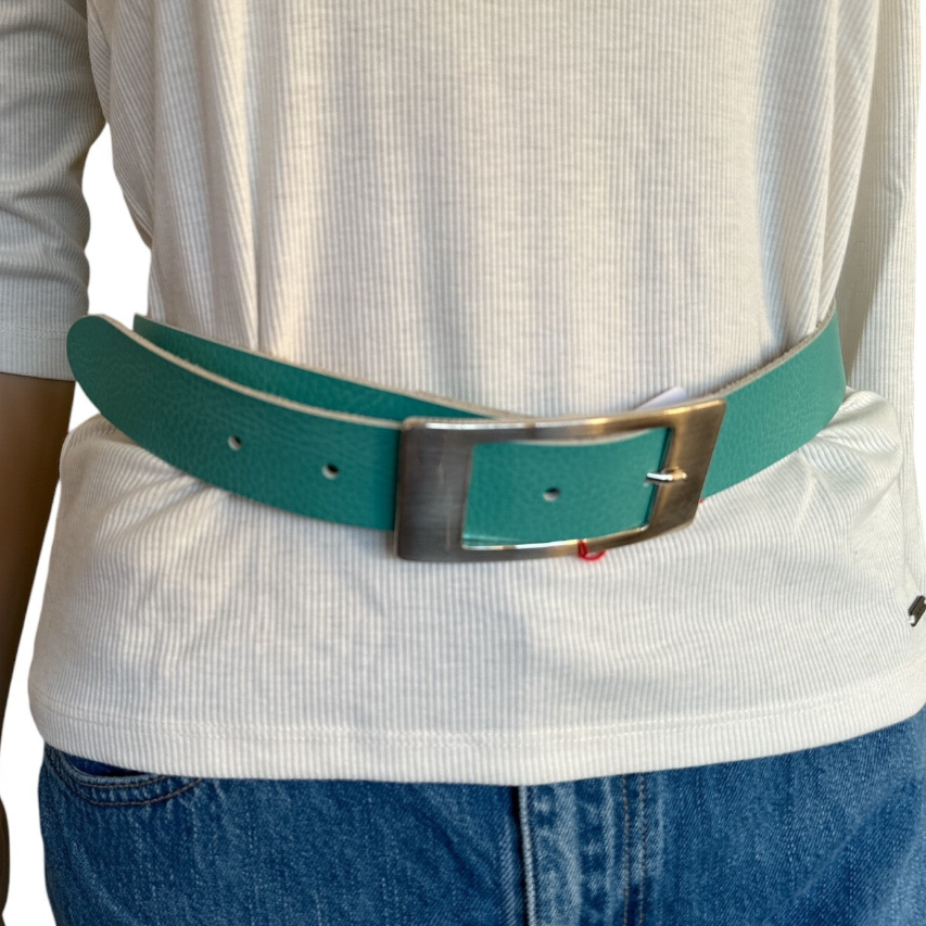 Ceinture en cuir turquoise - neuve