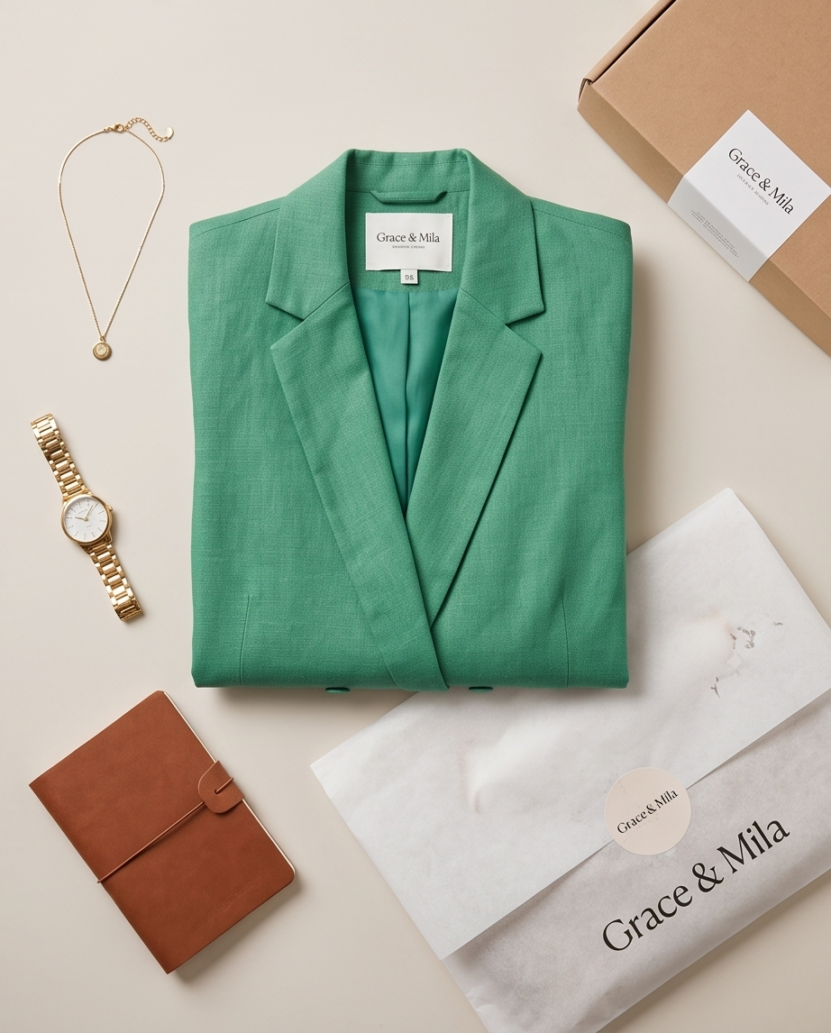 Blazer vert lin Grace & Mila - neuf - taille S & XS