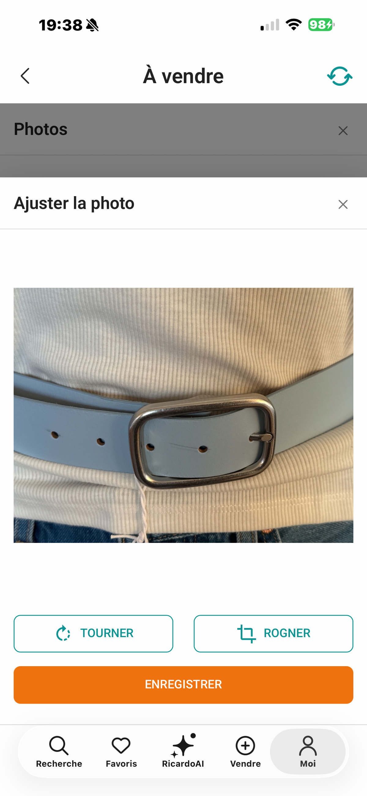 S.Oliver ceinture bleue ciel - neuve