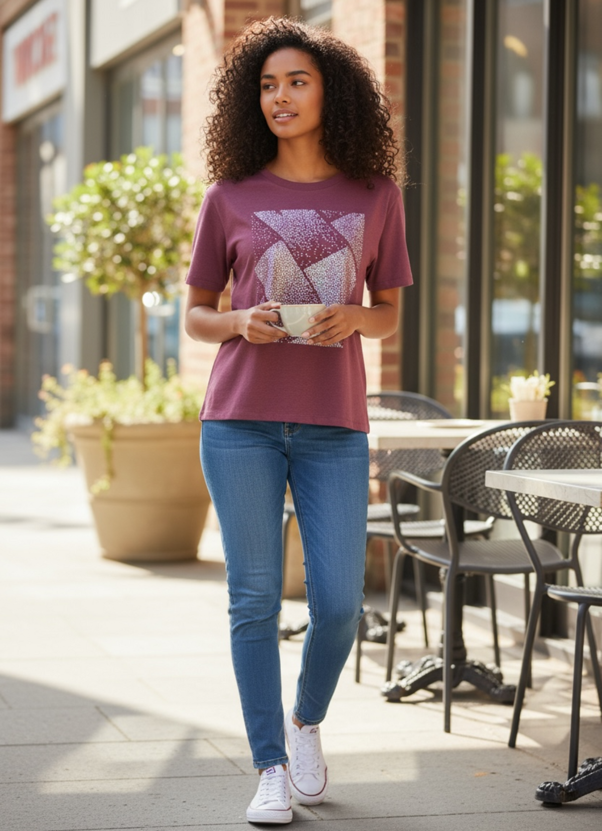 T-shirt Esprit Bordeaux — Neuf — Taille XS, M & L