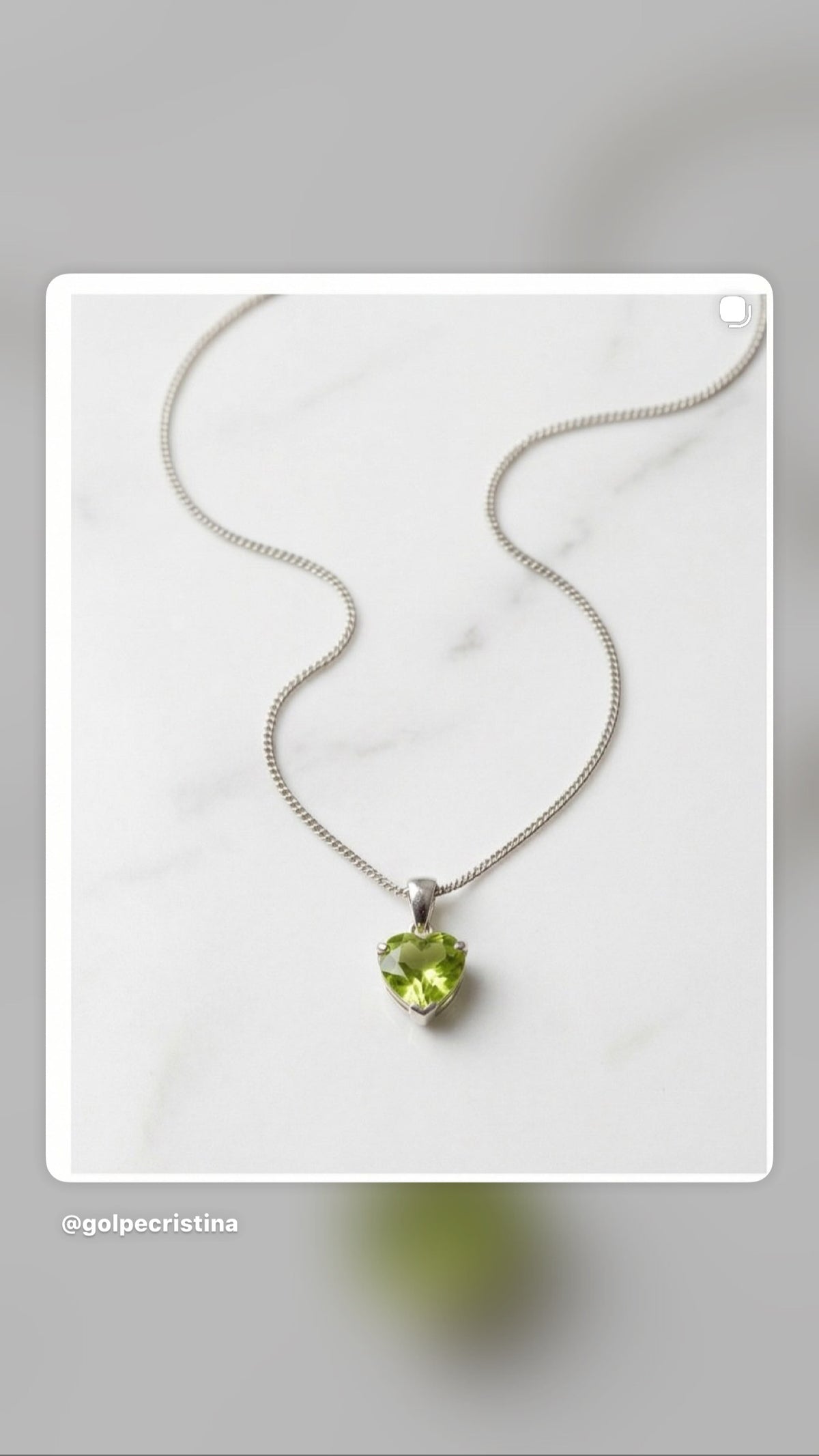 Collier Argent & Péridot Véritable — Très Peu Porté