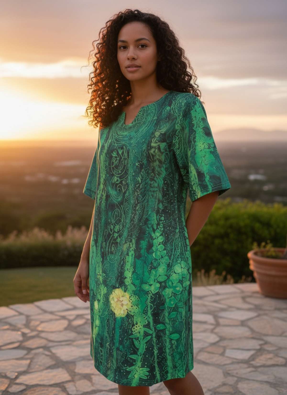 Robe d’Été Verte — Neuve — Taille M (taille petit)