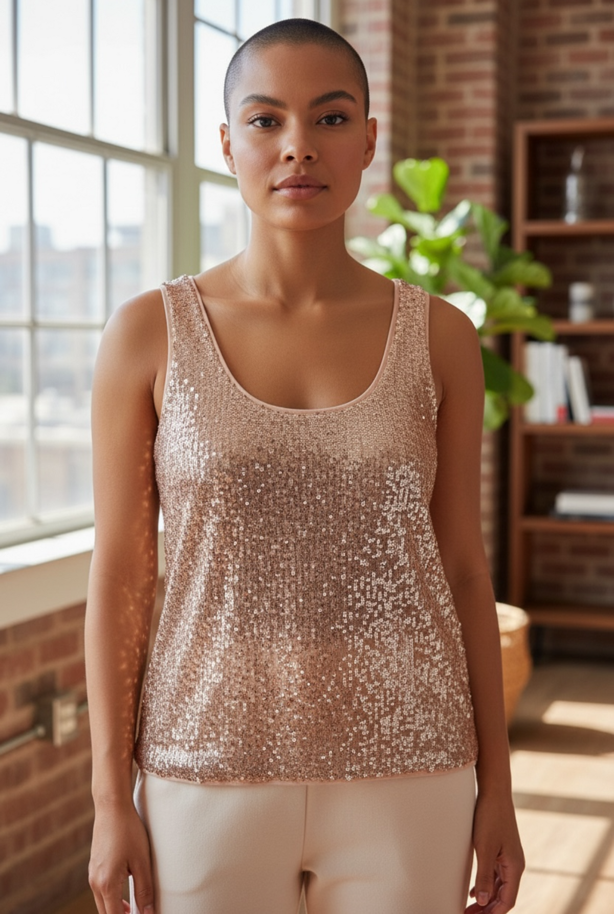 Grace & Mila Top à Paillettes Rose - Neuf - taille L / M / S