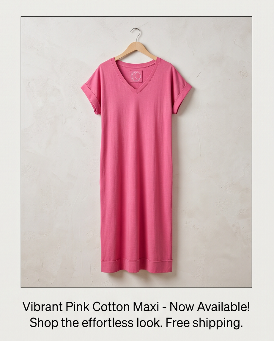 Robe Longue Coton Rose — Neuve — Taille S/M