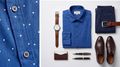 Chemise Esprit Unisexe Bleue à Pois 100% Coton — Neuve — Tailles M & XL