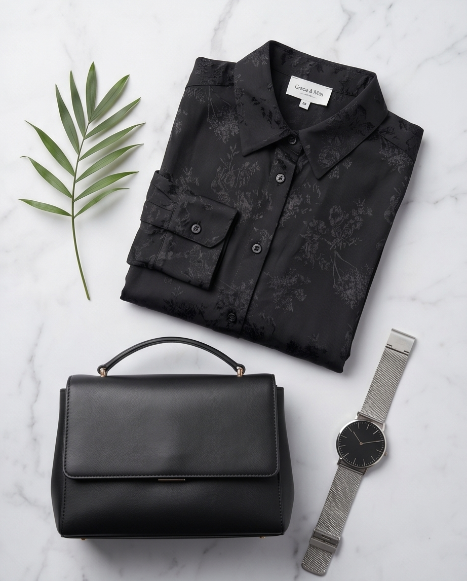 Grace & Mila Chemisier noir - neuf - L & XL