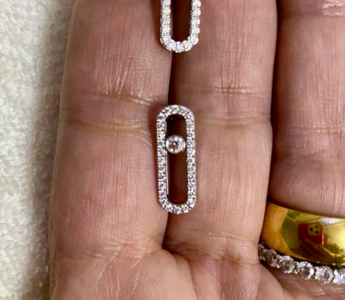 Boucles d'Oreilles Messika Move Uno — Or Blanc 18 Carats & Diamants
