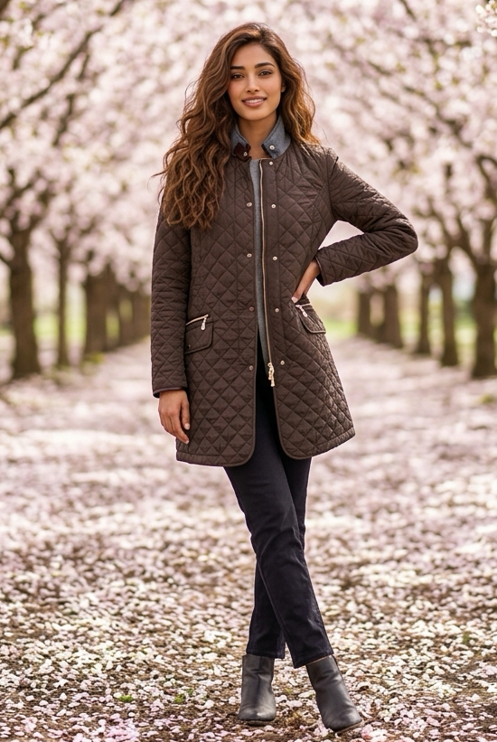 Veste Matelassée MADELEINE Marron — Taille 48