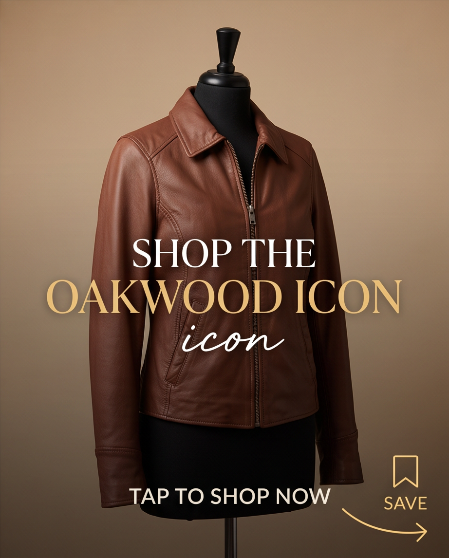 Oakwood Veste en Cuir Marron — Neuve — Taille 38