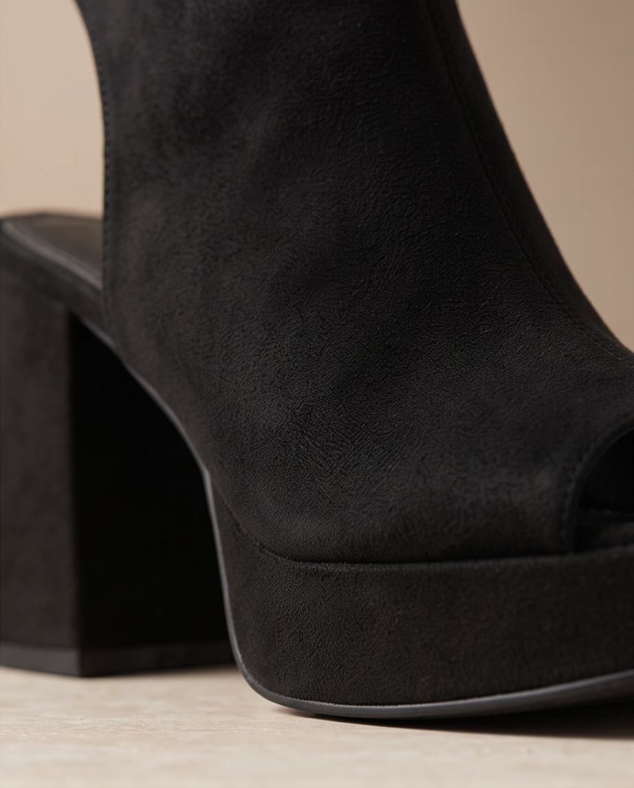 Forever Comfort Sandales à Plateforme Noires — Taille 38