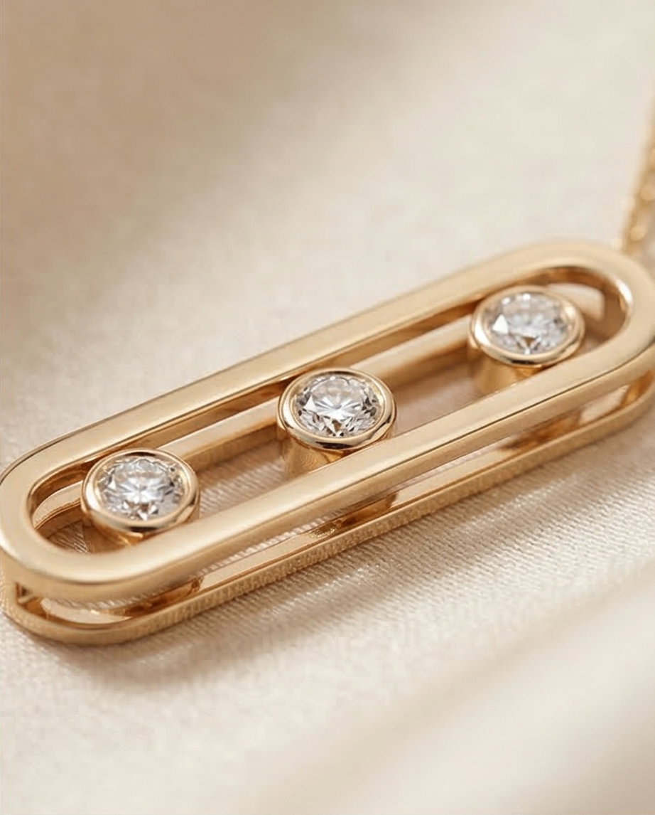 Collier Messika MOVE — Or Jaune 18 Carats & Diamants — Grand Modèle