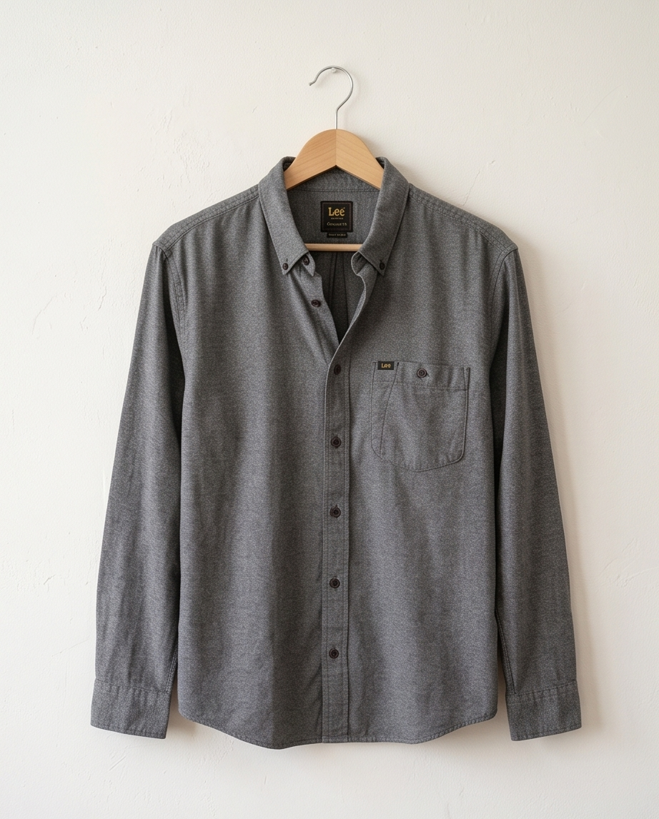 Chemise Lee Homme Coton Chevrons Relaxed Fit — Neuve — Taille M