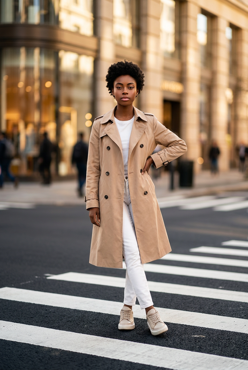 Trench-coat JJ BENSON Beige Classique — Très Bon État — Taille 44