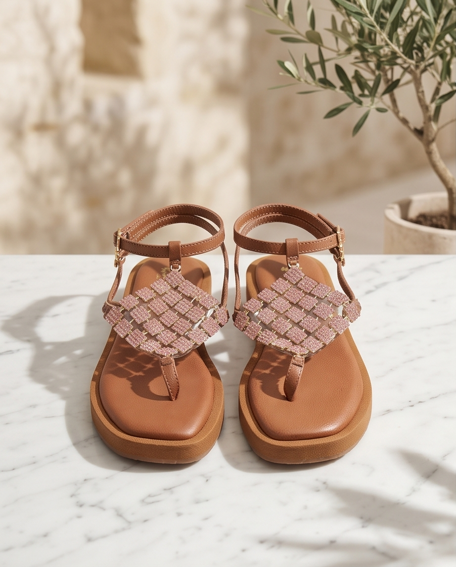 Cassis Côte d'Azur Sandales Cuir Nude Rose — Neuves — Taille 38