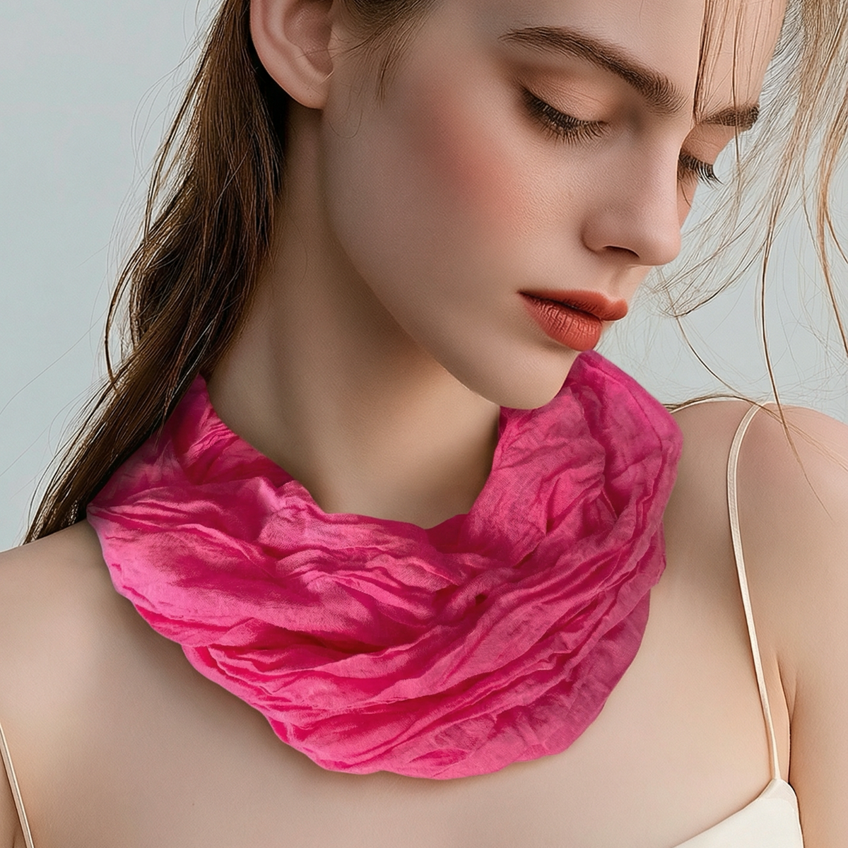 Écharpe Infinie Rose — Neuve — Accessoire Tendance