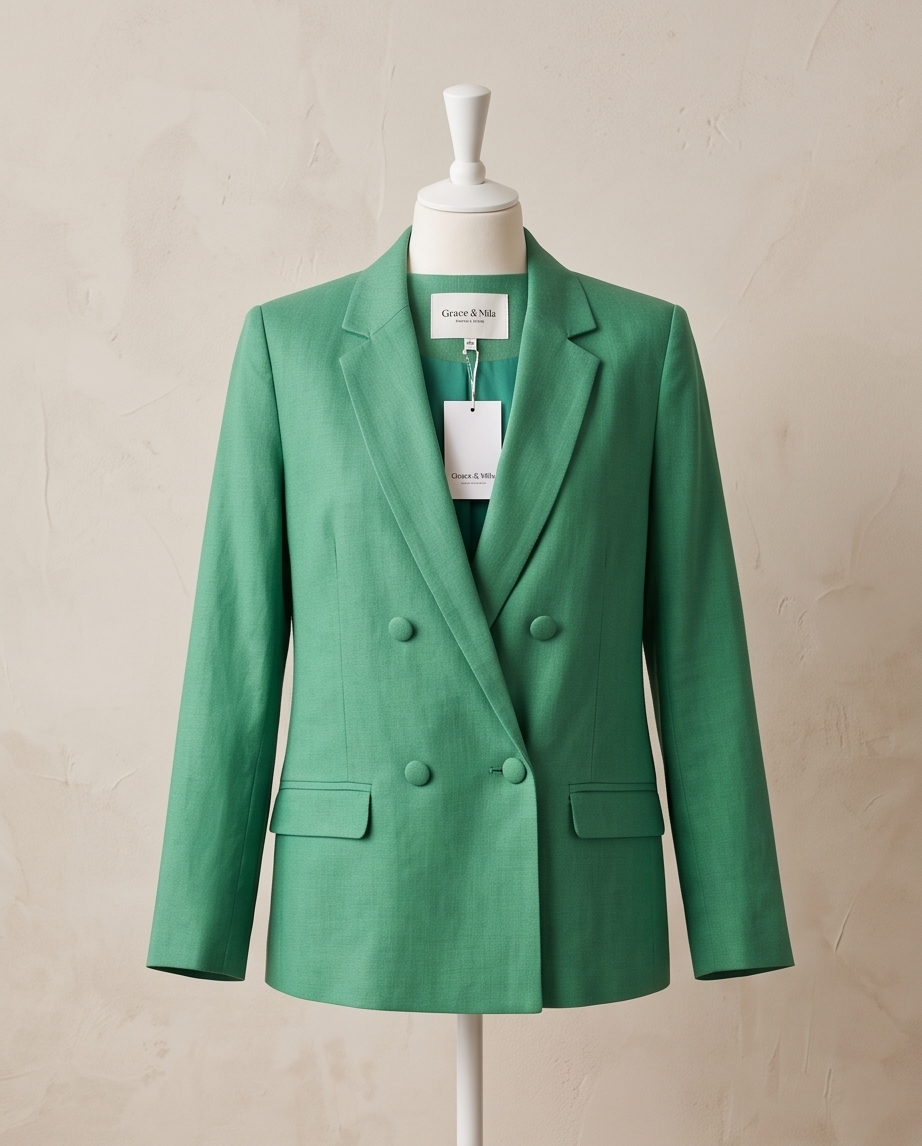 Blazer vert lin Grace & Mila - neuf - taille S & XS