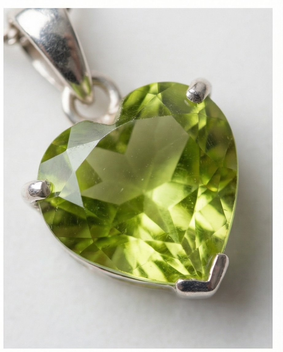 Collier Argent & Péridot Véritable — Très Peu Porté