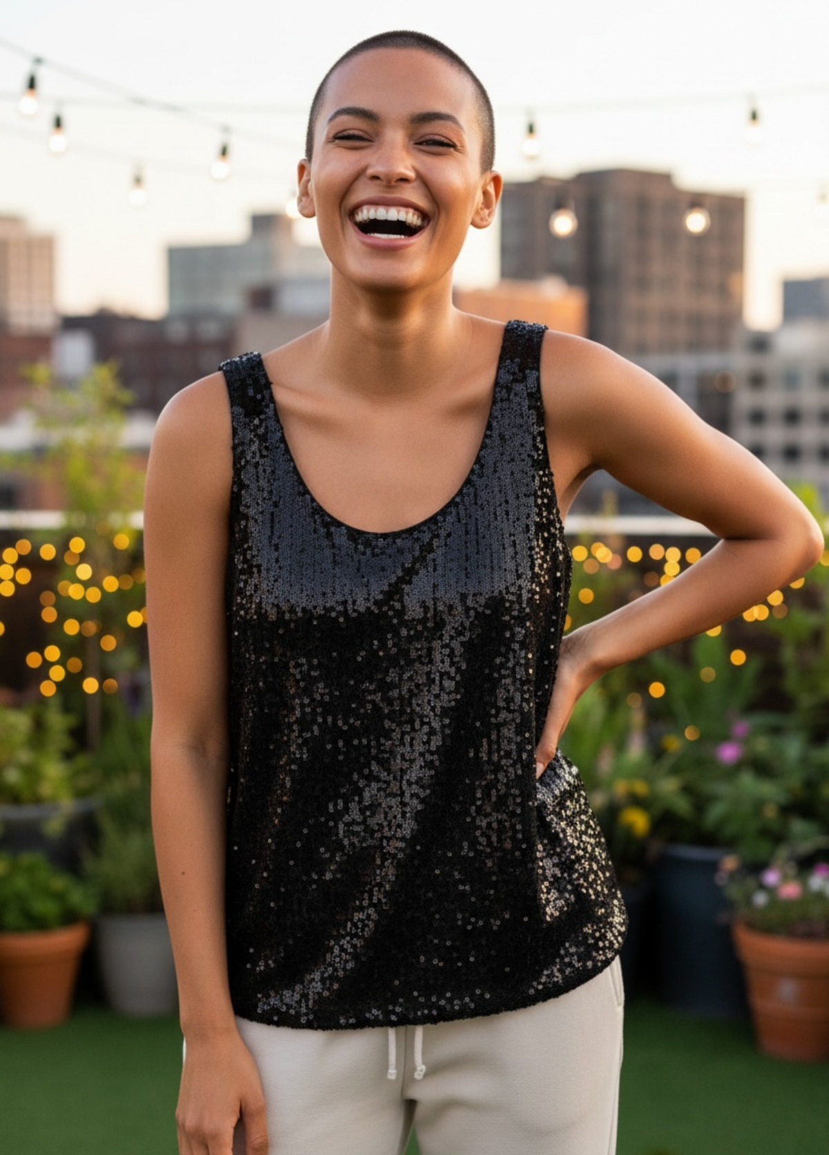 Grace & Mila Top à Paillettes Noir - neuf - M / XS