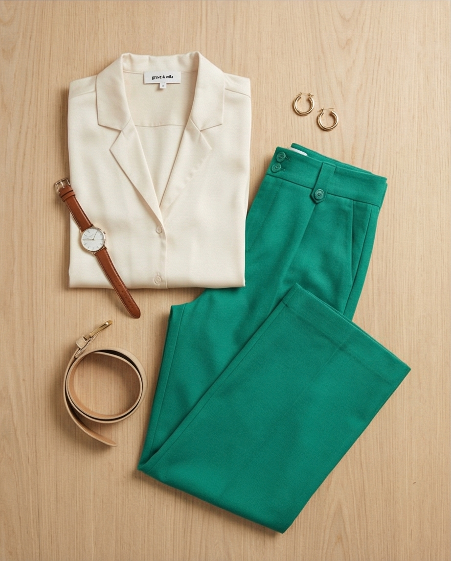 Pantalon Grace & Mila vert - neuf - taille M & S