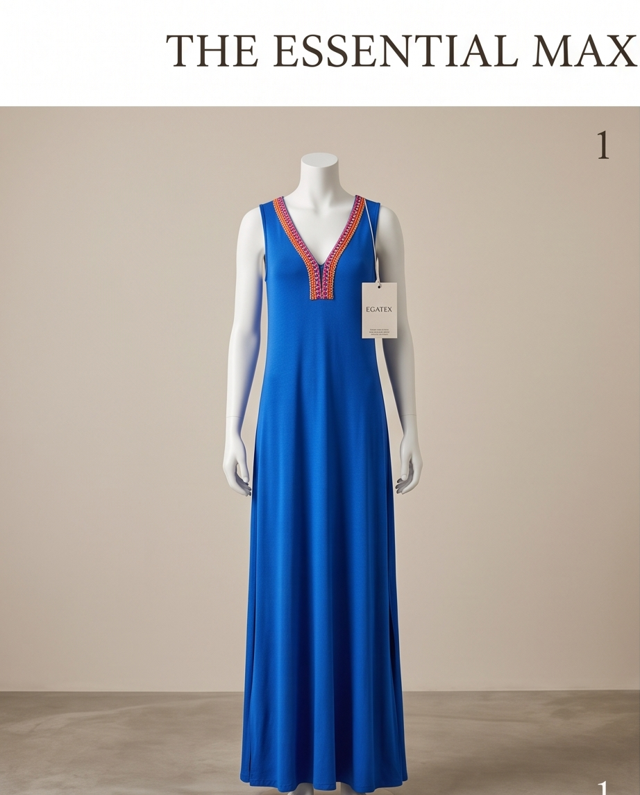 EGATEX Robe longue bleue - neuve - taille S