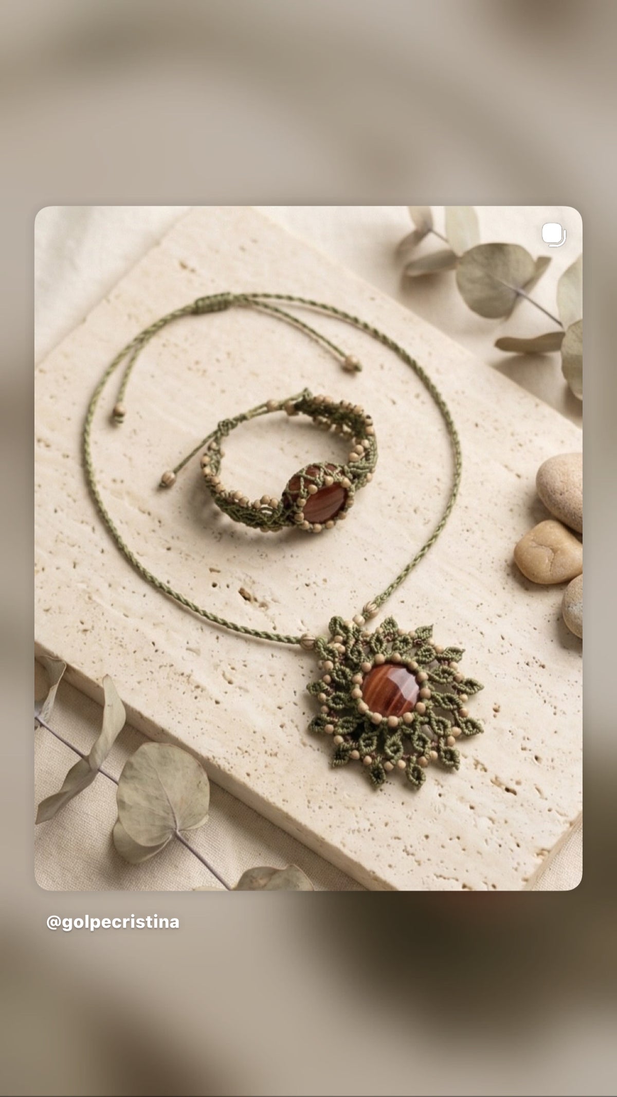 Lot Collier & Bracelet Macramé — Fait Main — Neuf