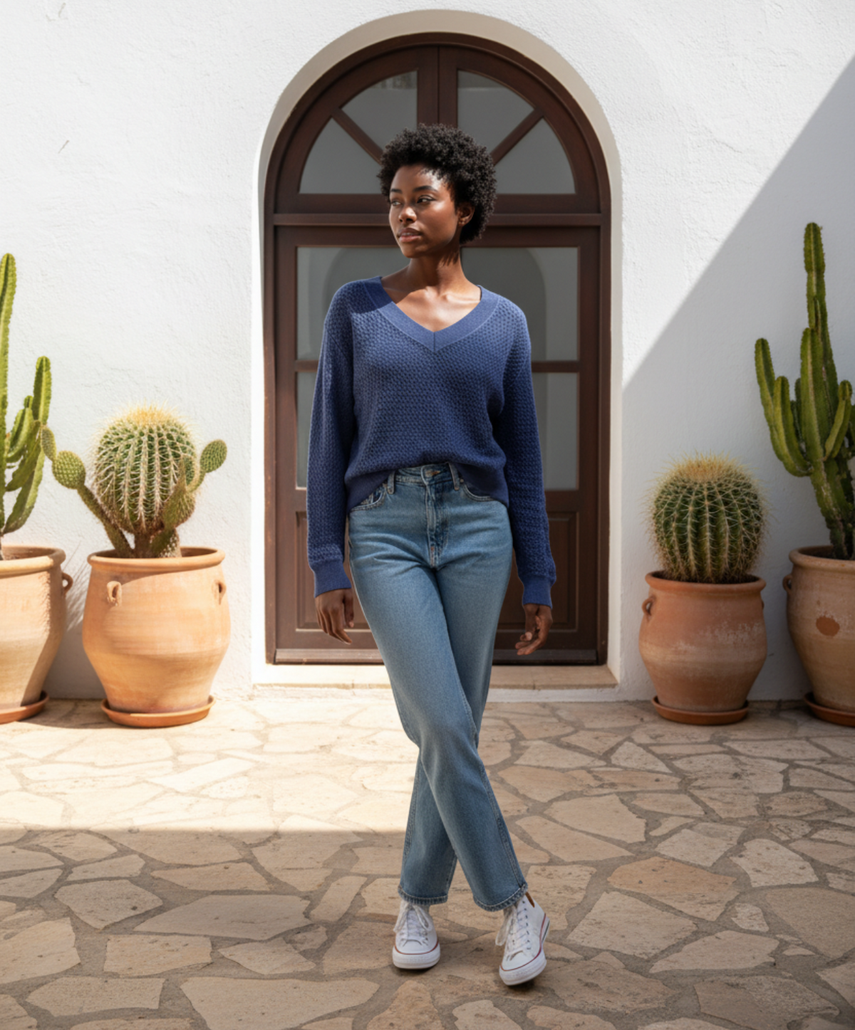 Pull Esprit bleu marine, ajouré - très bon état - taille M