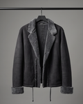 Transit Veste Cuir & Mouton Anthracite — Neuve — Taille S