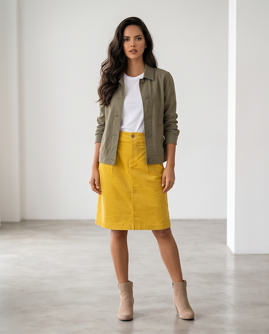Esprit jupe moutarde - neuve - 38