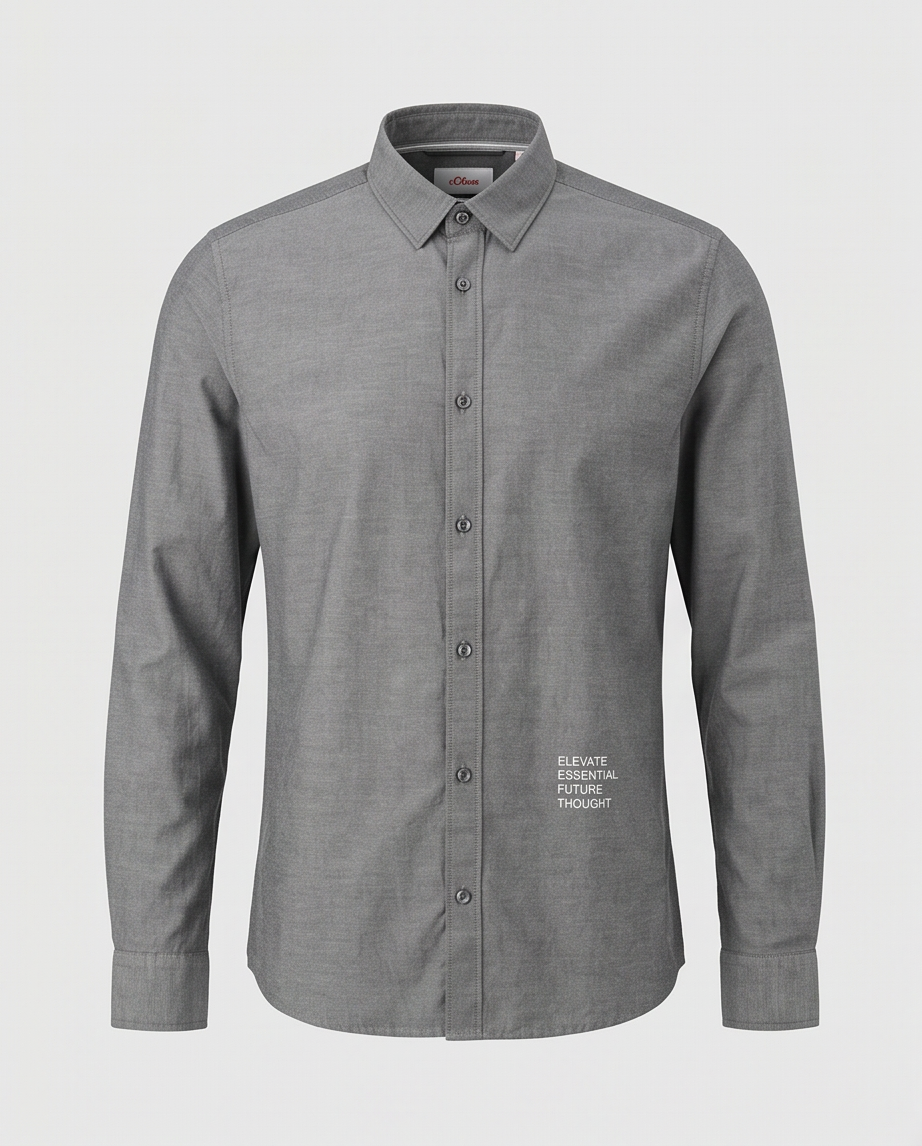 Chemise S.Oliver Anthracite — 100% Coton — Neuve — Taille M